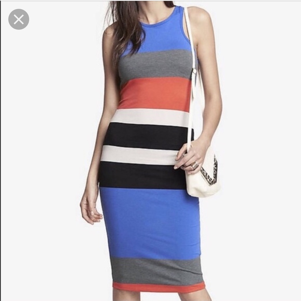 Express Striped Midi Dress